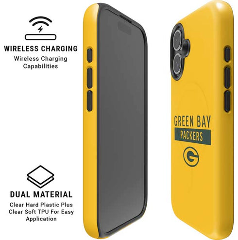 NFL Green Bay Packers Yellow Performance Series iPhone 16 Plus Magsafe Impact Case